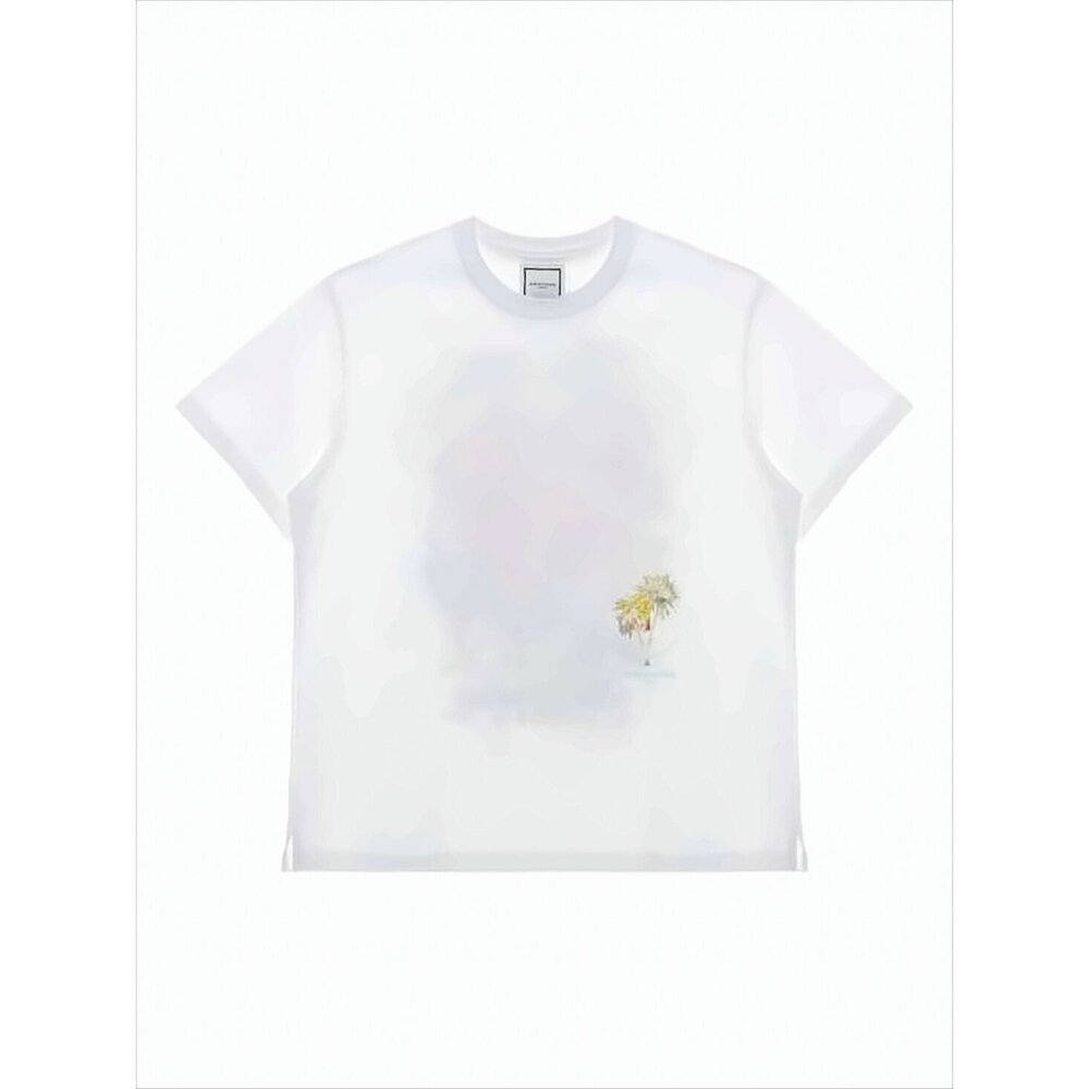 WOOYOUNGMI Boxy-Fit Printed T-Shirt with Tropical Graphic